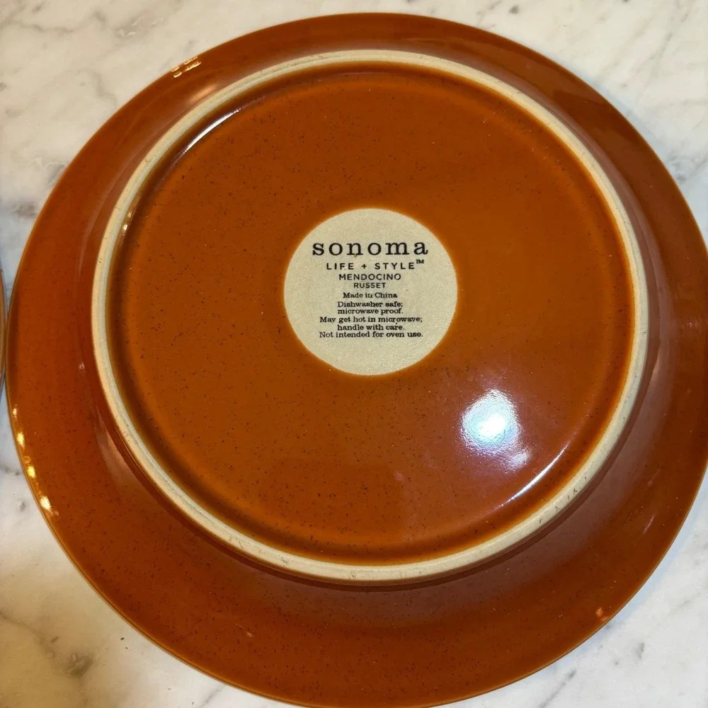Sonoma Life + Style Mendocino Russet Speckled Stoneware Pasta Bowls Set of 2